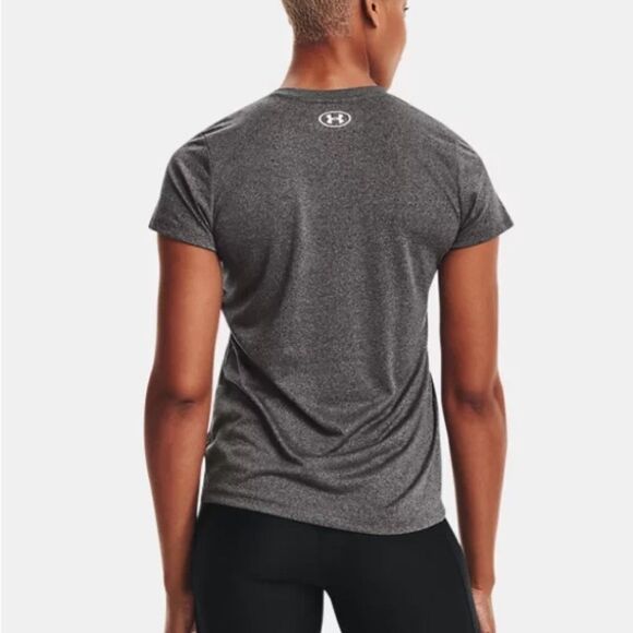 Under‎ Armour Loose V-Neck Tee Shirt Carbon Heather/Metallic Silver M NWT IN PKG - Picture 2 of 7